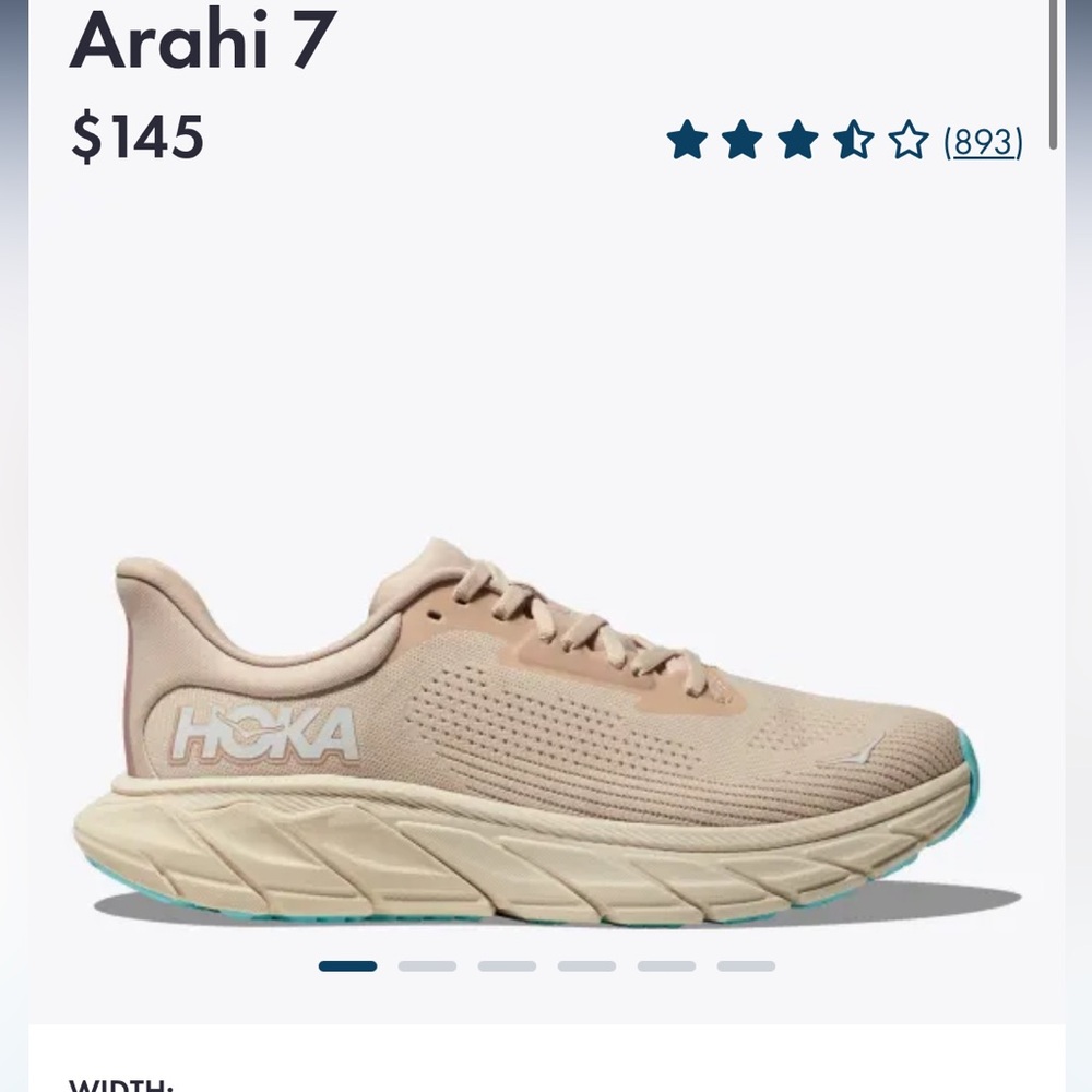 Arahi 7 Hoka Vanilla/Cream Running Shoes